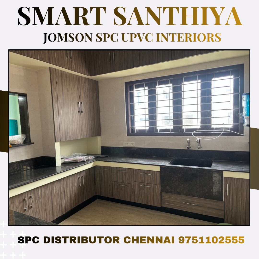 spc grey color modular kitchen chennai